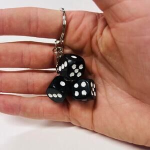 2k 2000s black dice keyring